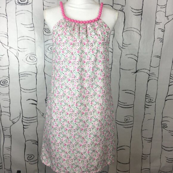 Sweet Sinammon Dresses & Skirts - Cute Pink Dainty Floral Halter Neck Summer Dress womens S Feminine Casual Sun